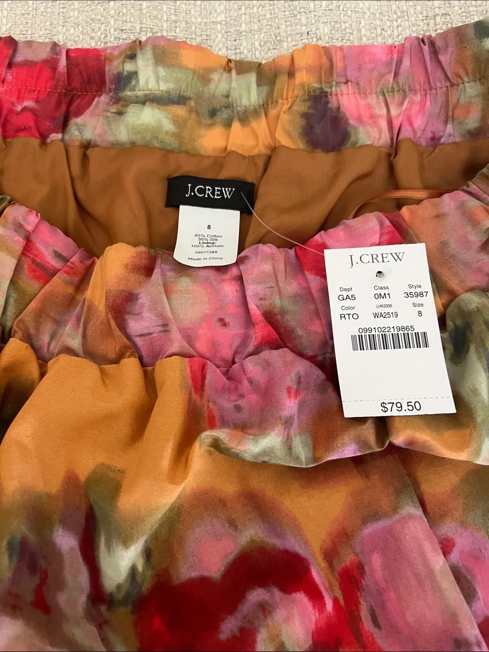JCrew - Floral A-Line Mini Skirt in Mustard and Pink